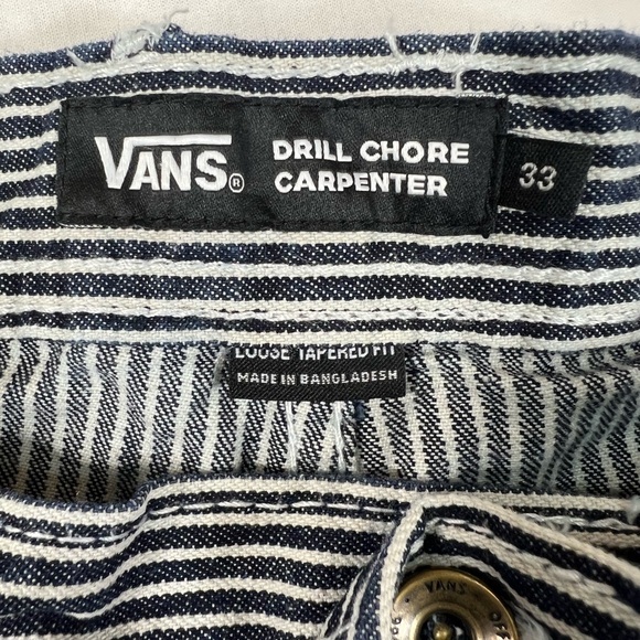 Vans Drill Chore Carpenter Jeans | Navy Blue and White Striped Carpenter Jeans - Picture 5 of 7